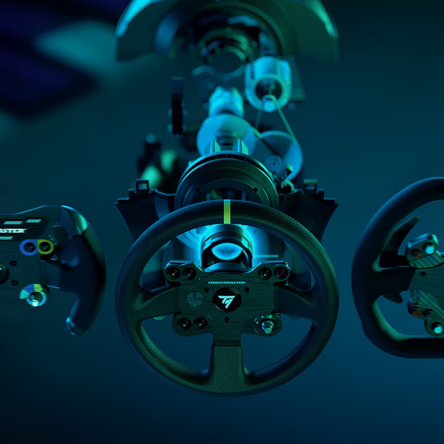 Thrustmaster TX Leather Edition — quick-release wheel system detail